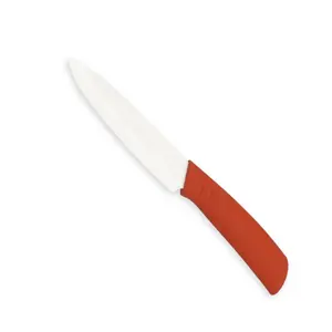 Ceramic Knife 5" Chef Knife White Blade Satin with TPR coating Plastic Handle