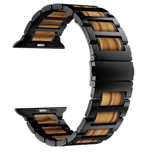 JUELONG Bamboo Metal <span class=keywords><strong>Watch</strong></span> Strap Stainless Steel 42mm 44mm <span class=keywords><strong>Watch</strong></span> Band For <span class=keywords><strong>Apple</strong></span> <span class=keywords><strong>Watch</strong></span> Series 6 <span class=keywords><strong>SE</strong></span> - Product Image 6