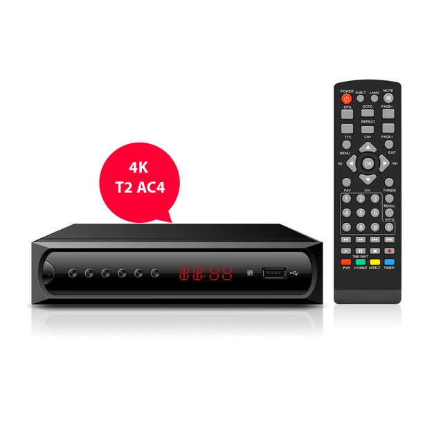 Decoder UHD 4K TNT DVB-T2 HEVC HDR10 Digital Terrestrial TV Receiver with Ac4 Audio Ac3