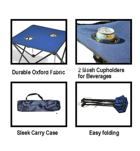 Table de camping pliante en acier OEM populaire pour l'extérieur avec porte-gobelets FD-S013 - Product Image 4
