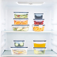 Keuken plastic opbergdozen, luchtdicht, stapelbaar, met deksels, vaatwasserbestendig
