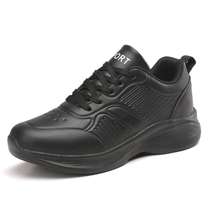 C07 Của Phụ Nữ Tất Cả Các Màu Đen Da Sneakers Không Thấm Nước Mềm Duy Nhất Trọng Lượng Nhẹ Làm Việc Giày Cộng Với Kích Thước Thoải Mái Cho Mùa Thu Đi Bộ Phong Cách - Product Image 6