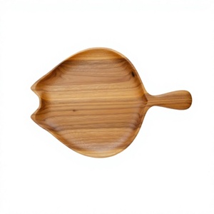 Acacia <b>Wood</b> <b>Serving</b> <b>Tray</b> With Handle And Pouring Spout Polished Natural Grain Food Safe Made in VietNam - Product Image 1