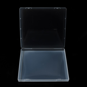 <b>Plastic</b> Storage Box 22.5Cm <b>Square</b> Transparent Flip Top Large Flat <b>Container</b> Packaging Box - Product Image 2