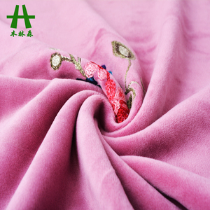 Mulinsen Textile Un Visage Teinté Polyester Tissu Velours Doux avec Broderie - Product Image 2