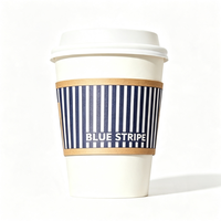 Manchon de tasse jetable en carton kraft ondulé de qualité alimentaire, durable, à motifs variés, pour logo personnalisé, pour tasses à thé et à café, vente en gros