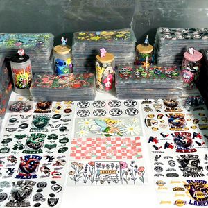 Kualitas tinggi grosir 16oz UV DTF membungkus ukuran kustom tahan air dingin mengupas stiker stiker plastik Transfer percetakan untuk cangkir - Product Image 1