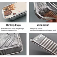 Prix bas 450ml 550ml 600ml 700ml Récipient alimentaire en feuille d'aluminium à emporter pour restauration rapide/plateau de cuisson en feuille d'aluminium