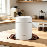 Boîte à café sous vide de 0,5 L (8,8 oz, 250 g) en acier inoxydable, hermétique, pour le stockage des grains de café, fonctionnement à un bouton, boîte compacte pour le café