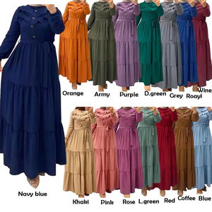 HANO Vente en gros Abaya élégante et modeste pour l'Aïd, mode islamique, robe longue pour femmes musulmanes de Dubaï, robe décontractée en crêpe Jazz pour filles - Product Image 4