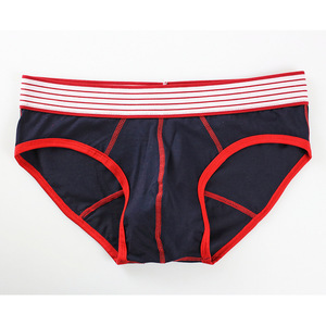 <span class=keywords><strong>Culotte</strong></span> mi-haute en coton pour hommes, confortable, respirante, design U convexe, pantalon de jeunesse de couleur unie avec logo à la taille, tissu tricoté - Product Image 3