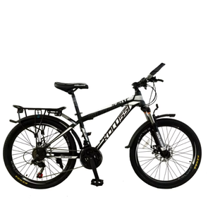 Bicicletta da Montagna 24 Pollici con Telaio in Acciaio al Carbonio, Portapacchi Posteriore, Freno a Disco Doppio, Forcella Ammortizzata, Capacità di Carico Ausiliaria 150kg - Product Image 3