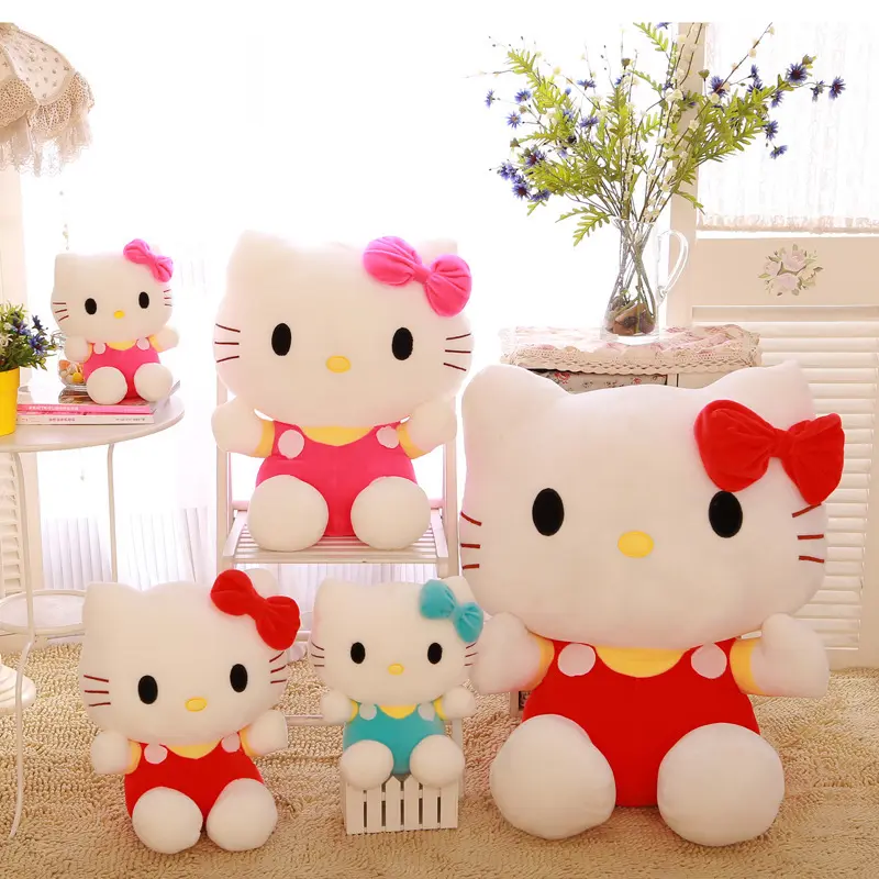 Best Selling Famous Cartoon Kitty Doll Cute Cheap Anime Figure Cartoon Character Plush Dolls Kids Toys