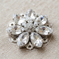 Ruban de strass en verre en forme de fleur à coudre, applique florale en cristal pour robe de femme, accessoires de couture DIY