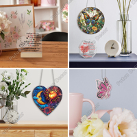 Benutzer definierte DIY herzförmige Acryl Plaque Ornament mit modernen Holz ständer Elegante Home Desk Dekor und Geschenk Display