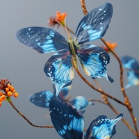Fleur artificielle papillon en soie à branche unique pour décoration maison, mariage, hôtel, fête
