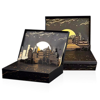 Emballage en carton avec impression de logo de luxe boîte stéréo 3d à clapet violette boîte cadeau personnalisée pour les enfants