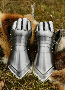 Guantes de Acero Forjado a Mano, Armadura de Mano de Caballero, Artesanía Metálica Decorativa, Estilo Histórico, Accesorio Coleccionable - Product Image 2