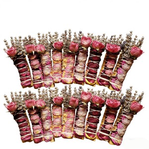 Nouvelles baguettes d'encens anti-taches au design innovant, lavande et rose, faites à la main, biologiques, pour rituels de purification - Product Image 1