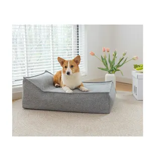 Factory customizable tempurpedic bolster sustainable Inflatable pet dog bed cama para perro lavable e impermeable