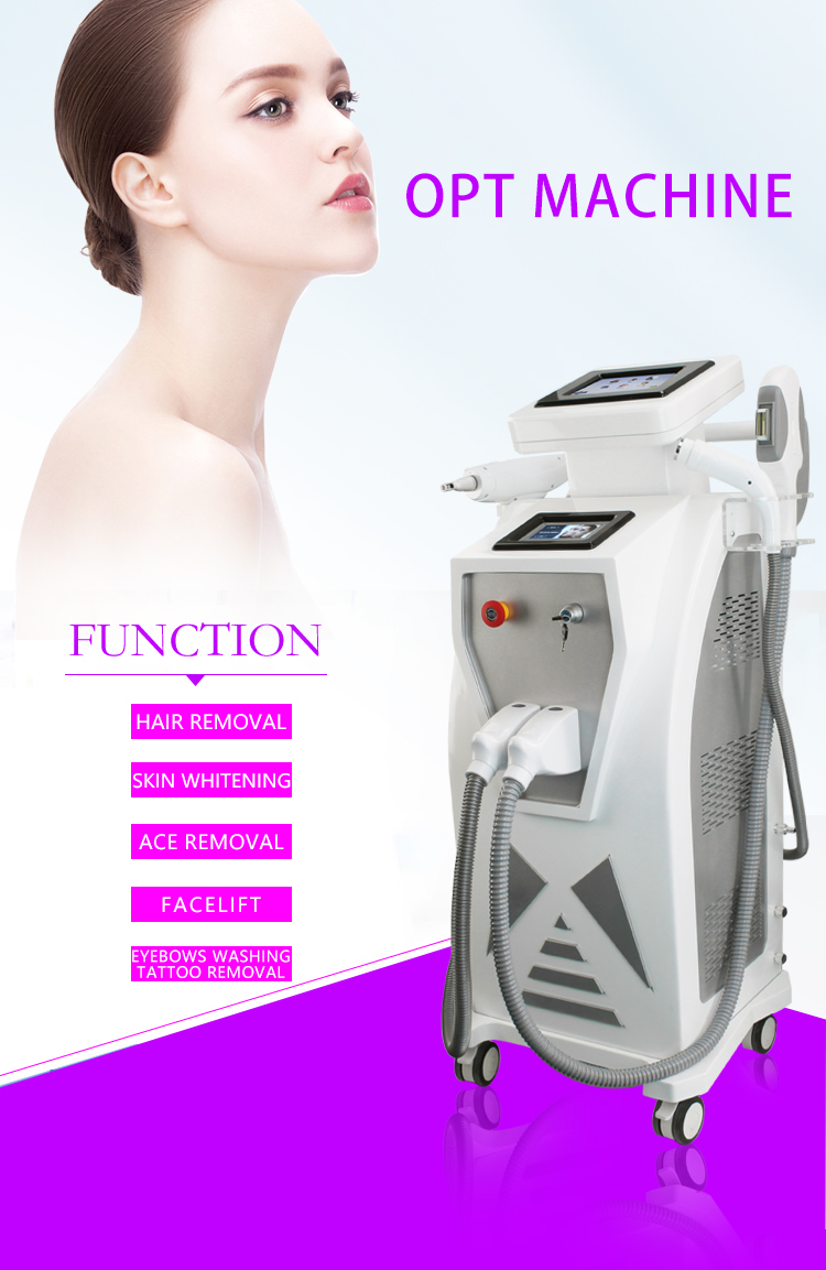 Hottest 4 in 1 E-light Ipl Rf Nd Yag Laser Multifunction Hair Removal Machine
