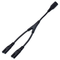 Cable divisor de alimentación CA personalizado al por mayor de 30 cm y 18 AWG, adaptador de IEC 320 C8 macho a doble C7 hembra, aprobado por TUV