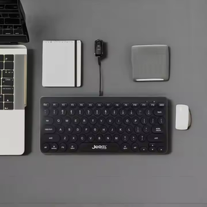 Jedel USB cấu hình thấp có dây chất lượng cao Mini mỏng Bàn phím trò chơi bàn phím có dây K1000 + tròn siêu mỏng 78 phím mini văn phòng màu đen - Product Image 6