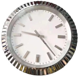 MY Große Luxuriöse Art Deco Edelstahl Quarz Analog-Wanduhr mit Geräuschlosem Mechanismus Batteriebetrieben für Wohnzimmer - Product Image 5