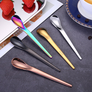 Cuchara Mezcladora de Titanio 304, Cuchara para Café/Nido de Pájaro/Loto/Helado, Juego en Caja de Regalo - Product Image 1