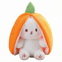 Pluche konijnenornament met aardbeienkap, zacht gevuld konijnfiguurtje voor bank, slaapkamer, huis, Halloween-feestdecoratie, cadeau