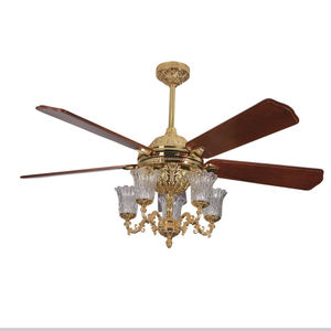 Ventilador de Techo de Estilo Retro Europeo, de Hierro y Latón Antiguo, con Decoración, Ventilador de Techo Interior con Luz LED, Gran Venta - Product Image 1