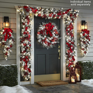 <span class=keywords><strong>Ghirlanda</strong></span> Natalizia Merry Christmas Ornamento per <span class=keywords><strong>Porta</strong></span> d'Ingresso Decorazione Murale <span class=keywords><strong>Ghirlanda</strong></span> di Pino Artificiale per Feste Anello Floreale Natalizio - Product Image 2