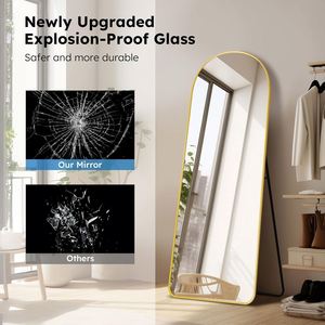 Arched Italian Style Art Deco Full Length <b>Wall</b> <b>Mirror</b> 4mm/5mm/6mm Glass LED Lights <b>Silver</b> Frame Eco-Friendly Floor Standing - Product Image 2