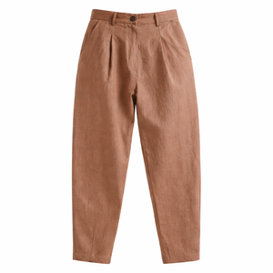 <span class=keywords><strong>Pantaloni</strong></span> Lunghi in <span class=keywords><strong>Lino</strong></span> <span class=keywords><strong>Marrone</strong></span> su Misura, Comodi e Larghi per Donna, Fornitore <span class=keywords><strong>di</strong></span> Alta Qualità <span class=keywords><strong>di</strong></span> Abbigliamento Femminile - Product Image 4