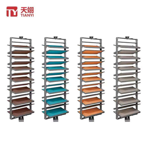 TIANYI Modern Space Optimizing Sliding 360 Degree Rotating <b>Shoe</b> Rack for Closet containing Colorful Adjustable Trays - Product Image 2