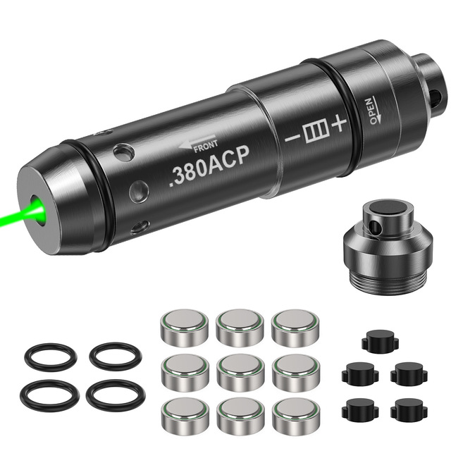 Tactical 380ACP Laser Training Sight Black 9mm Green Laser High Precision Aluminum Pointer Target Aiming Trainer with O Rings