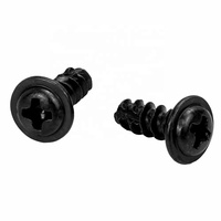 100 pièces/sac Vis autotaraudeuses à tête cylindrique Phillips en acier inoxydable 304, plaqué zinc noir, avec queue coupée et collier de fixation M1.7-M5