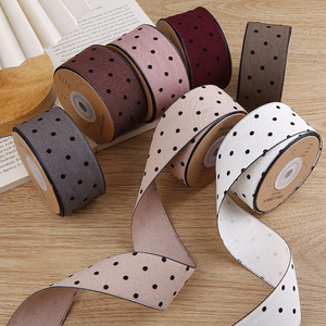 Klip rambut simpul kupu-kupu DIY gaya Korea pita bergerigi polkadot untuk aksesori pakaian anak-anak kain Satin - Product Image 1