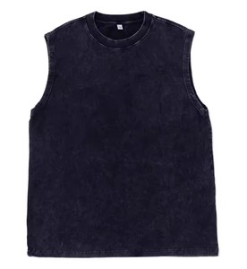 T-shirt sans manches pour <span class=keywords><strong>homme</strong></span> de haute qualité 100% coton anti-rétrécissement <span class=keywords><strong>avec</strong></span> logo personnalisé, style rétro 230gms, <span class=keywords><strong>gilet</strong></span> sans manches - Product Image 2