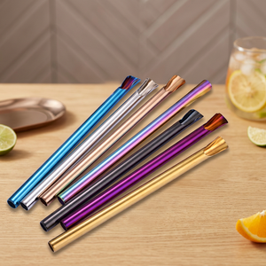 Reusable Metal <b>Drinking</b> <b>Straws</b> Set Modern Cocktail Bar Accessories Multicolor Stainless Steel <b>Straws</b> <b>for</b> Beverages - Product Image 6