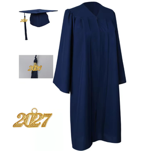 Ensemble de <span class=keywords><strong>Robe</strong></span> de Cérémonie Universitaire Unisexe en Polyester Tissé Personnalisé de Haute Qualité avec Toque et Étole Noire - Product Image 3