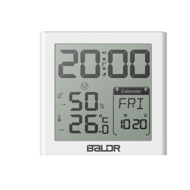 Digital Wall Clock Extra Large Display, Calendar Alarm Day Clock with Date and Day of Week, Temperature and Humidity