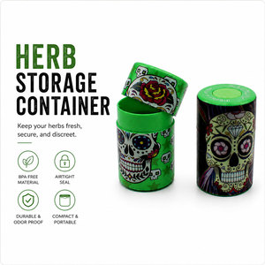 Pot hermétique vert noir mat opaque de qualité alimentaire 3,5 g pour fleurs et herbes séchées, emballage résistant aux enfants - Product Image 5