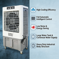 Refroidisseur d'air évaporatif commercial et industriel 3000m³/h 50L, 3 vitesses, télécommande, ventilateur de refroidissement par eau pour bureau, extérieur, atelier