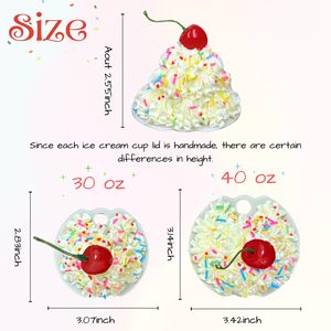 Adornos de helado batido Stanley Topper para accesorios de vasos Stanley con tapa de silicona para pajitas de vasos. - Product Image 2