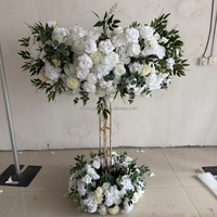 Bruiloftdecoratie Burgundy Donkerrode Rozen Bloemenboog Ceremonie Achtergrond met Metalen Frame Stand voor Buiten Tuin Podium