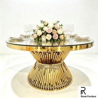 Table de banquet d'hôtel en acier inoxydable, table ronde de bonne qualité pour la décoration de mariage et les événements