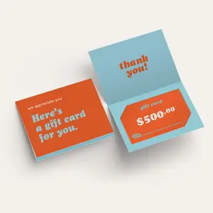 Conception d'impression personnalisée Porte-cartes cadeaux Raise UV Spot Porte-cartes de remerciement