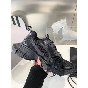 Baskets Chunky de Luxe Designer High Track Balen3XL en Cuir Véritable avec Semelle Extérieure, Nouveaux Styles Homme Femme, Chaussures Décontractées Lumineuses à Lacets - Product Image 4