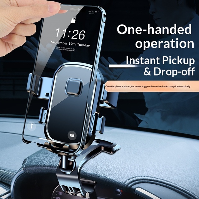 Factory Direct Car Phone Holder Mobile Phone Car Mount Automatic Locking One-Second Placement Rearview Mirror Multifunctional